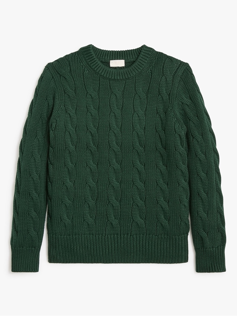 Boys' Cable Knit Crewneck Sweater - Dark Green